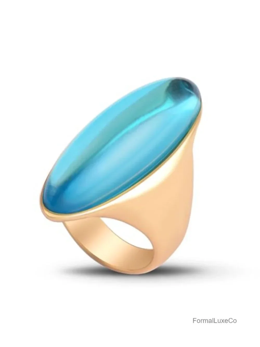 14K Gold Plated Crystal Statement Ring